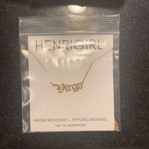 HENRIGIRL zodiac name plate necklace  (virgo)